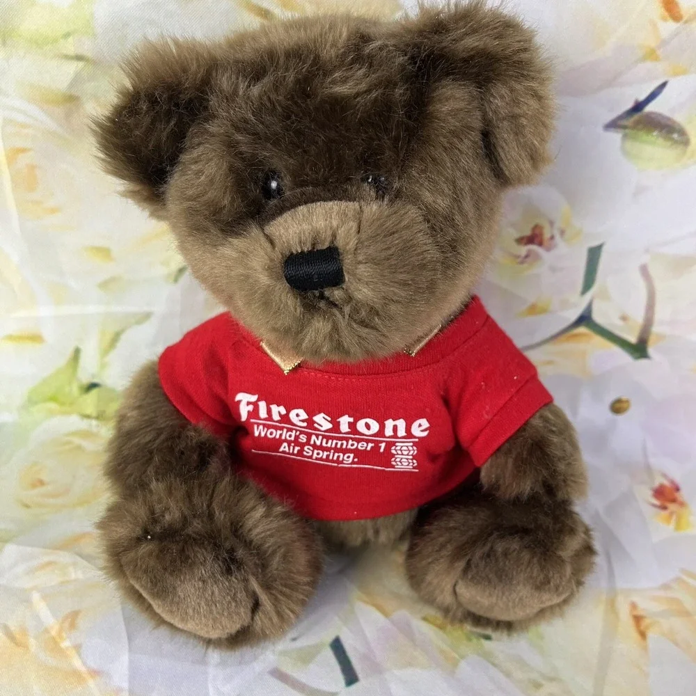 FIRESTONE Tires Advertising Plush Brown Bear Steven Smith Stuffed Animal Toy